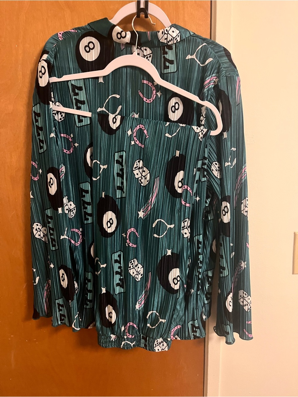 Dressed in LALA Teal Striped 8-Ball & Dice playsuit - Picture 5 of 6
